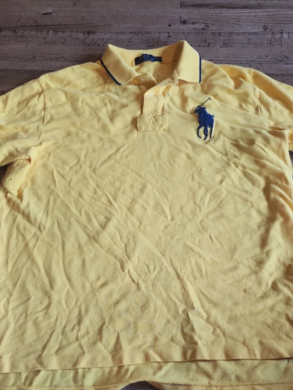 Polo by Ralph Lauren Yellow Polo with Navy Pony Embroidery - Picture 5 of 6